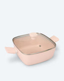 Viereckpfanne mit Glasdeckel Braten Fleisch Gemüse Soft-Touch-Griffe Induktion-3