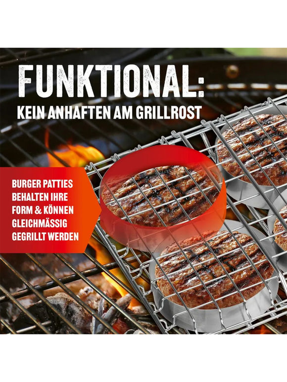 LANDMANN Pure Edelstahl Grillbräter Für 4 Hamburger Patties und Frikadellen