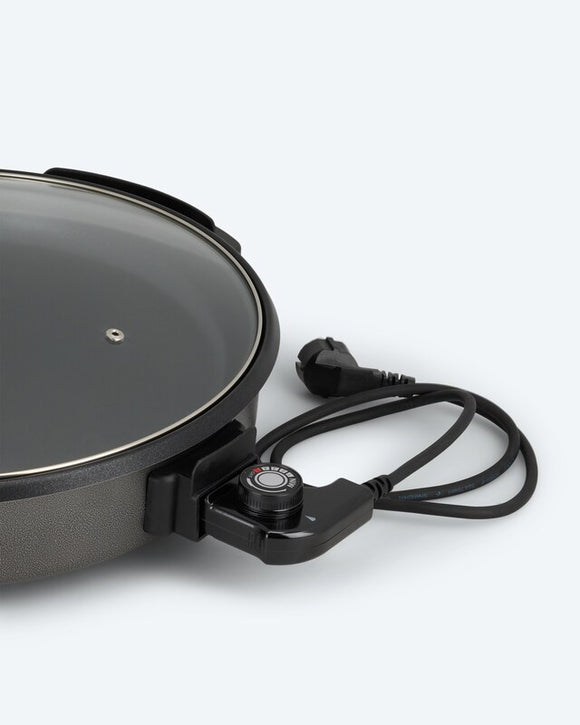 Elektrische Partypfanne Multipfanne Pizzapfanne XXL 42cm mit Deckel 1500W