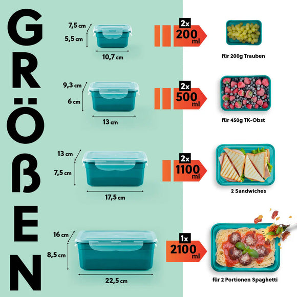 GOURMETmaxx Klick-it Aufbewahrungsdosen-Set Grün