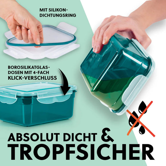 GOURMETmaxx Klick-it Aufbewahrungsdosen-Set Grün