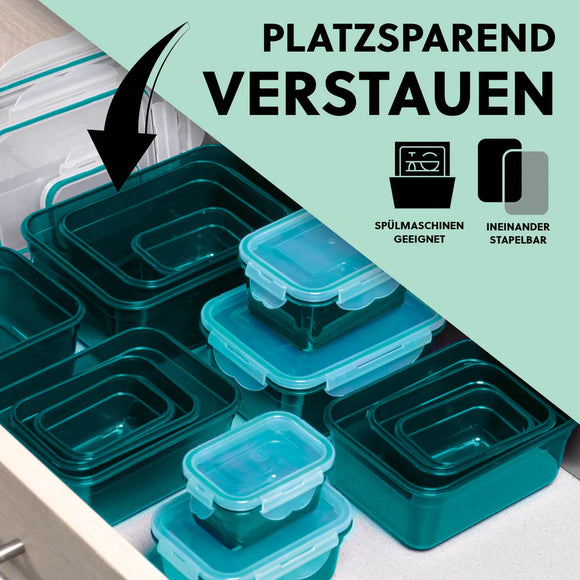 GOURMETmaxx Klick-it Aufbewahrungsdosen-Set Grün