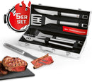 Landmann Grillbesteck-Set 6-teilig Grillkoffer Edelstahl Silber 35 cm-4