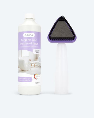Teppich- & Polsterreiniger 2tlg. Bürste Reiniger 1 L Shampoonierflasche Matratze