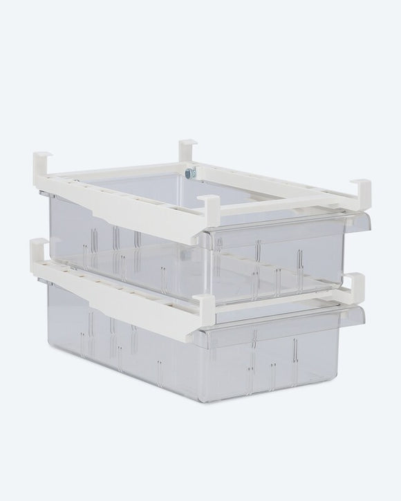 Kühlschrank Schublade 2tlg ausziehbar Organizer mit Halterung Ordnungssystem