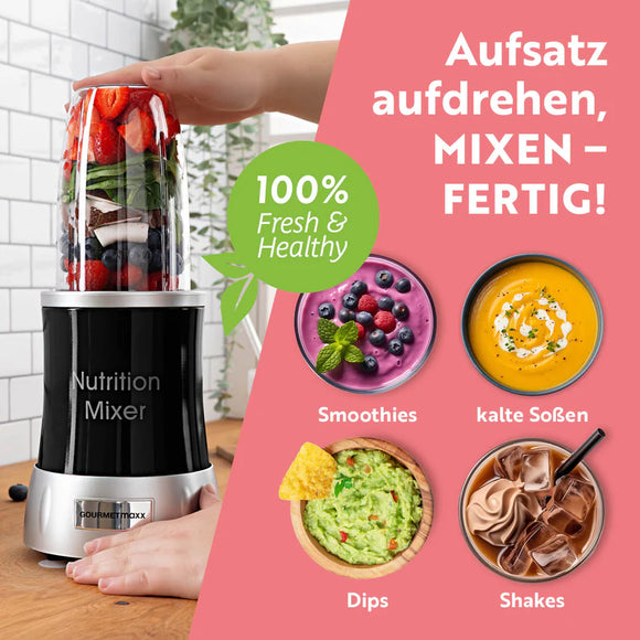 GOURMETmaxx Nutrition Mixer Smoothie Maker Standmixer Milchshaker 11-tlg. 1000W