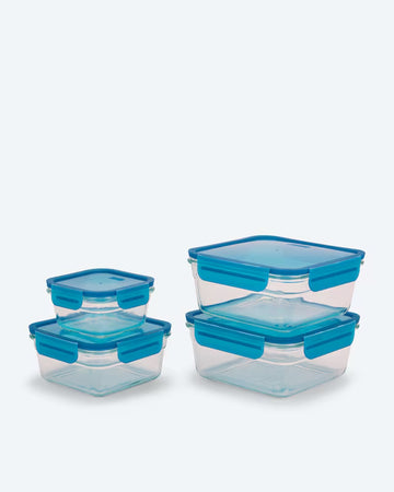 Kaufen blau Frischhaltedosenset 4,5L 4tlg Hartglas Ofen &amp; Mikrowelle bis 230°C BPA-frei