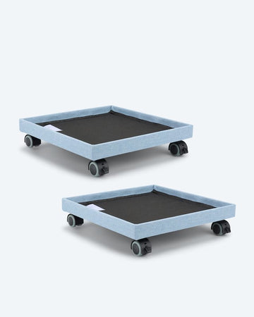 Kaufen blau-grau 2x Rollenuntersatz 4 Lenkrollen mit Feststellbremsen 150 kg Tragfähigkeit