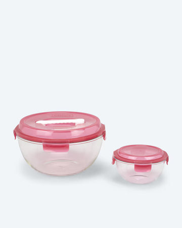 Kaufen magenta Schüssel-Set Frischhaltedose mit Tragegriff 2tlg 6L und 1L Hartglas
