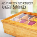 Teebeutel Spender 10 Fächer Aufbewahrungsbox Teekiste Teekasten Bambus Holz Box-2