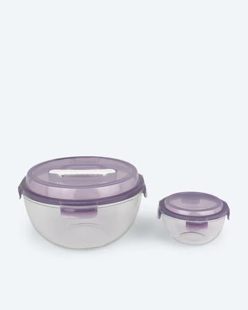 Kaufen violett Schüssel-Set Frischhaltedose mit Tragegriff 2tlg 6L und 1L Hartglas