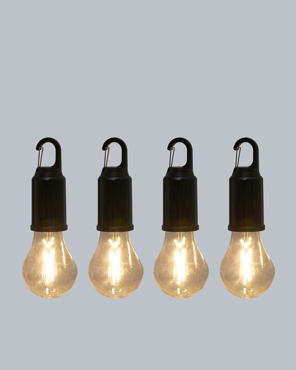 LED Outdoor Glühbirnen 4er Set wiederaufladbar warmweiß Garten Beleuchtung