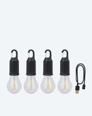 LED Outdoor Glühbirnen 4er Set wiederaufladbar warmweiß Garten Beleuchtung-1