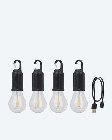 LED Outdoor Glühbirnen 4er Set wiederaufladbar warmweiß Garten Beleuchtung