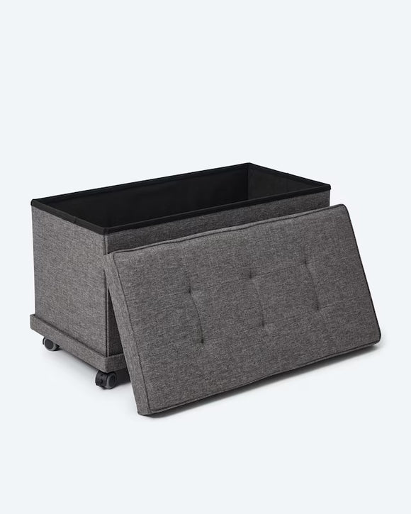 Sitz- und Aufbewahrungsbank Hocker 2-Sitzer Faltbar mit Rollen Traglast 200 kg