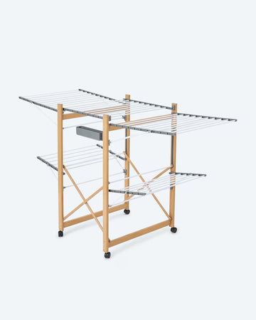 Wäscheständer Comfort 2.0 Wäschetrockner mit Rollen Faltbar 30 kg belastbar