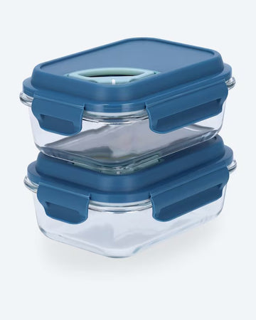 Vakuum-Dosen 2x 600ml Glasdosen Vakuum-Deckel Frischhaltedosen Mikrowellenfest