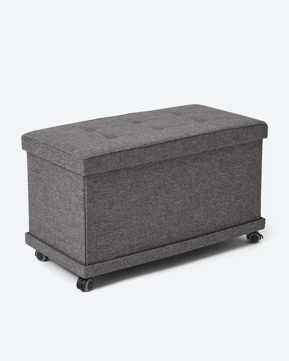 Sitz- und Aufbewahrungsbank Hocker 2-Sitzer Faltbar mit Rollen Traglast 200 kg