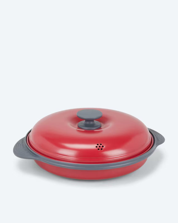 3in1 Mikrowellenkocher Mikrowellen Pfanne Mikrowellengrillpfanne Dunkelrot