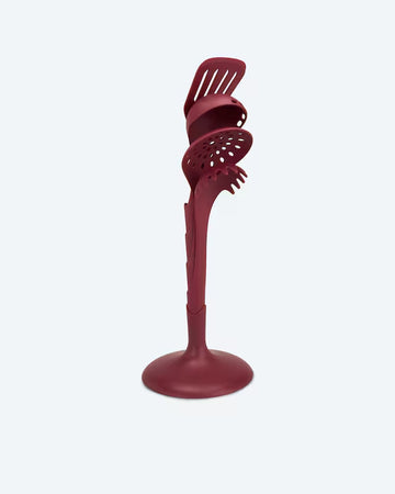 Küchenhelfer-Set 5tlg. mit Ständer Nestbar Platzsparend Löffel Kochzubehör Rot
