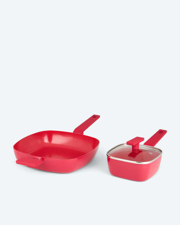 Kaufen rot Viereck-Topf &amp; Servierpfanne Kochtopf Bratpfanne Induktion Softtouch-Griffe