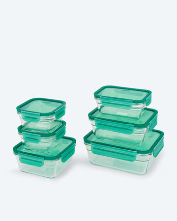 Kaufen grun Glasdosen-Set 6tlg. Glas Backofen Mikrowelle Auslaufsicher &amp; Luftdicht BPA-frei
