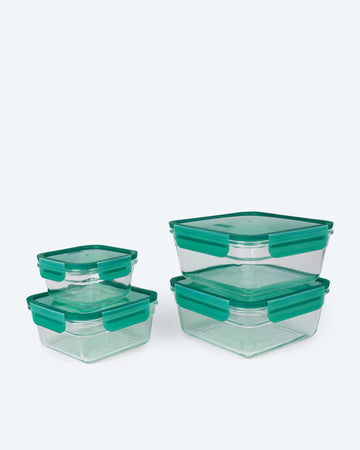 Kaufen grun Frischhaltedosenset 4,5L 4tlg Hartglas Ofen &amp; Mikrowelle bis 230°C BPA-frei
