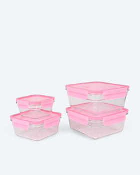 Kaufen rosa Frischhaltedosenset 4,5L 4tlg Hartglas Ofen &amp; Mikrowelle bis 230°C BPA-frei