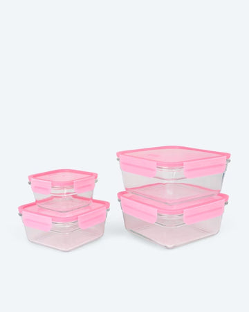 Kaufen rosa Frischhaltedosenset 4,5L 4tlg Hartglas Ofen &amp; Mikrowelle bis 230°C BPA-frei