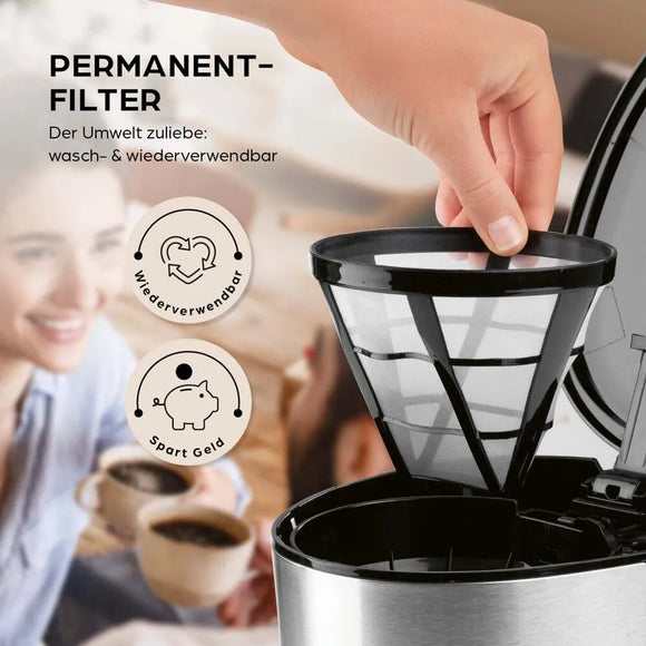 BARISTA Kaffeemaschine Filtermaschine Schwarz Filterkaffeemaschine 10 Tassen