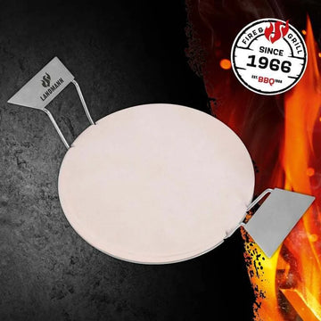 LANDMANN Pizzastein Brotbackstein 30,5 cm Backofen Grillstein Backstein Set