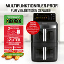 GOURMETmaxx Vertikale Doppelkammer-Heißluftfritteuse 12L-3