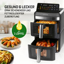 GOURMETmaxx Vertikale Doppelkammer-Heißluftfritteuse 12L-10