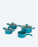 Topfset 7tlg. mit Glasdeckel Soft-Touch-Griffe Induktion 16 - 24 cm Kochen Küche-5