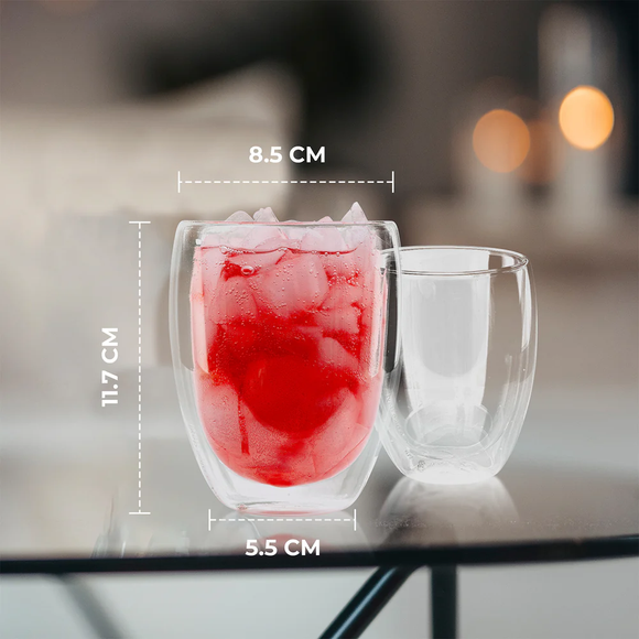 Exitoso Gläser 6er Set doppelwandig Thermogläser Kaffee Tee Froze Latte Smoothie