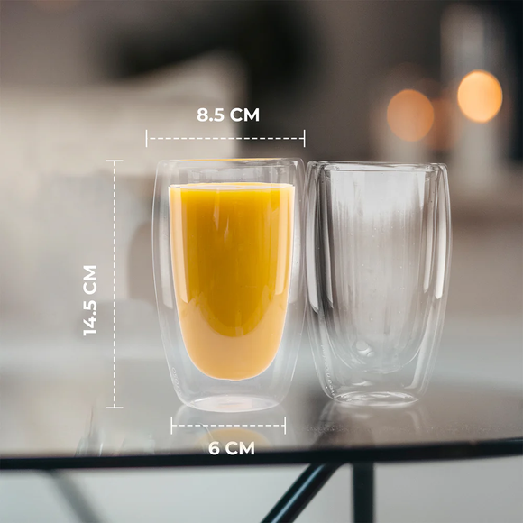 Exitoso Gläser 6er Set doppelwandig Thermogläser Kaffee Tee Froze Latte Smoothie