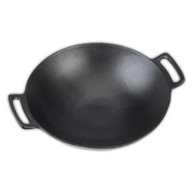 LANDMANN Hochwertiger Grillwok BBQ Gusseisen Grillrost abgeflachter Boden 44,5cm