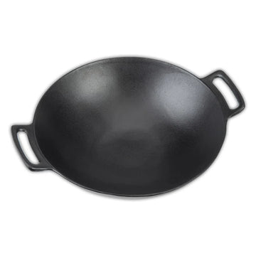 LANDMANN Hochwertiger Grillwok BBQ Gusseisen Grillrost abgeflachter Boden 44,5cm