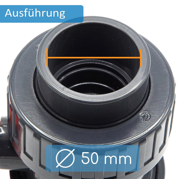 PVC-Kugelhahn Klebemuffe Absperrhahn 2-Wege Plimex Maitec PVC-Rohr Kugelschieber
