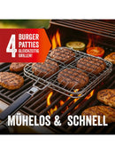 LANDMANN Pure Edelstahl Grillbräter Für 4 Hamburger Patties und Frikadellen-3