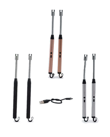 2x USB Feuerzeug Elektrisch Wiederaufladbar Plasma Sturmfeuerzeug Set Windfest