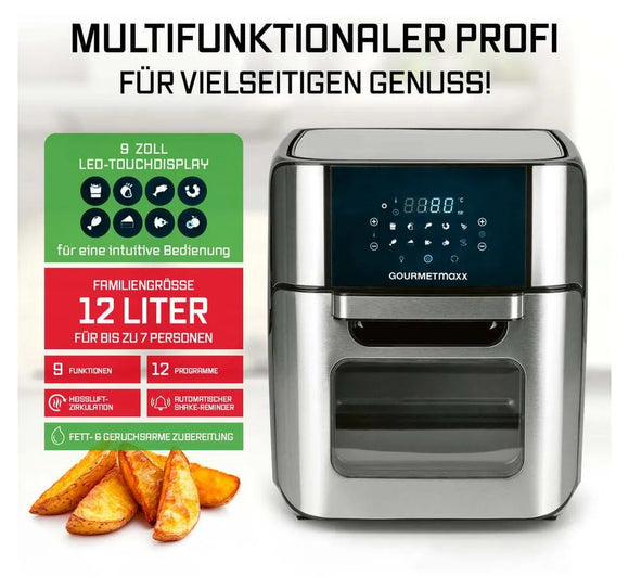 GOURMETmaxx Heißluftfritteuse Airfryer XXL 12L