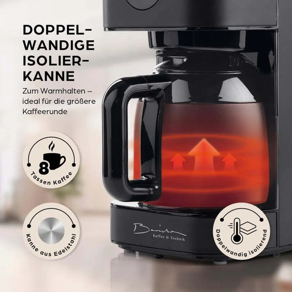 Barista Filterkaffeemaschine LED-Display 900W Schwarz