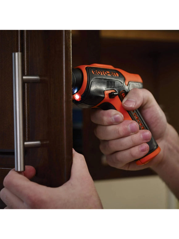 Black + Decker CS36BS Akkuschrauber 3,6V Schraubendreher mit 8 Roto Bit LED 5Nm