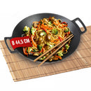 LANDMANN Hochwertiger Grillwok BBQ Gusseisen Grillrost abgeflachter Boden 44,5cm-2