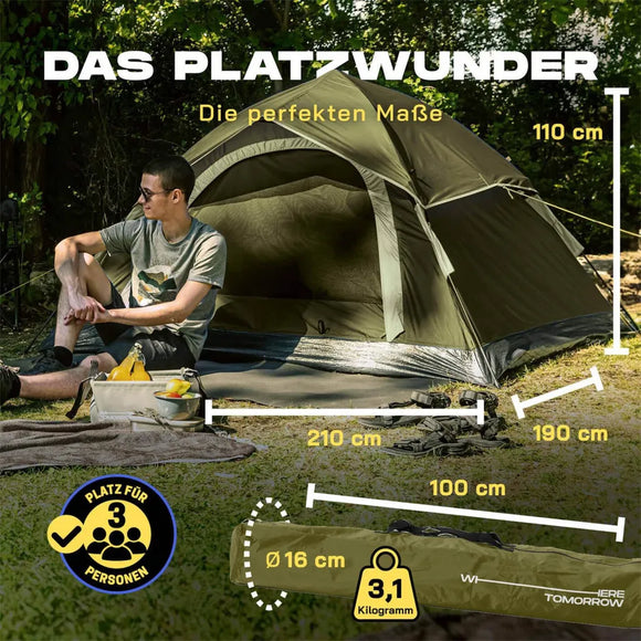 Zelt 3 Personen Campingzelt Kuppelzelt Wurfzelt
