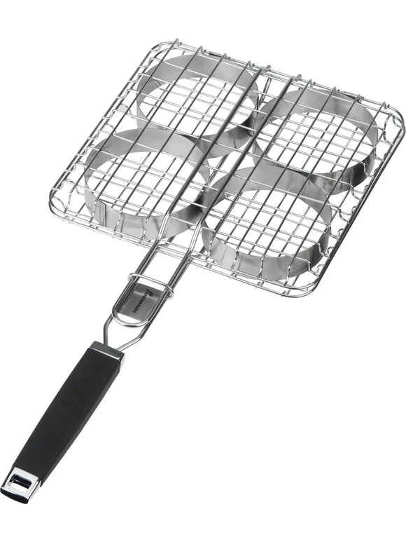 LANDMANN Pure Edelstahl Grillbräter Für 4 Hamburger Patties und Frikadellen