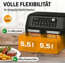 MAXXMEE Heißluftfritteuse XXL Doppelkorb Doppelkammer 11L-4