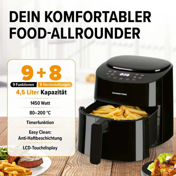 GOURMETmaxx Heißluftfritteuse 4,5L Airfryer 1400W