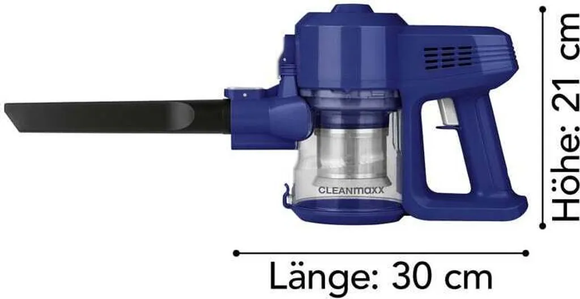 CLEANmaxx 2in1 Akku-Staubsauger Beutellos Kabellos Zyklon Handsauger Boden Auto